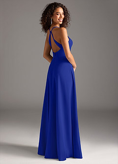Azazie Davis Bridesmaid Dresses Royal Blue A-Line Pleated Stretch Crepe Dress image7