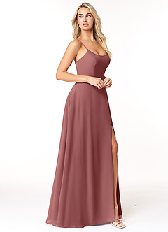 Azazie Moira Bridesmaid Dresses Amethyst A-Line Scoop Chiffon Dress image4
