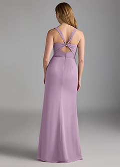 Azazie Mero Robes de demoiselle d'honneur Robe Fourreau en Mousseline de soie Plissée Glycine image3