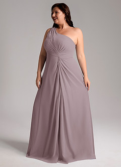 Azazie Brooke Bridesmaid Dresses Dusk A-Line One Shoulder Chiffon Dress image12