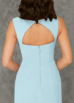 Azazie Flori Bridesmaid Dresses Cloud Blue Sheath Square Neckline Chiffon Dress image3
