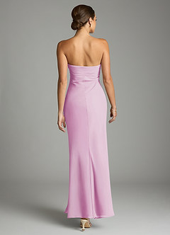 Azazie Saylor Vestidos de damas de honor Vestido de Rosa Caramelo de Gasa de Corte Sirena con Sin tirantes image11