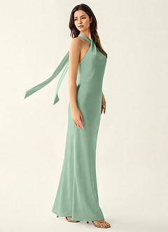 Manllanda Agave Green Bows Satin Prom Dress image5