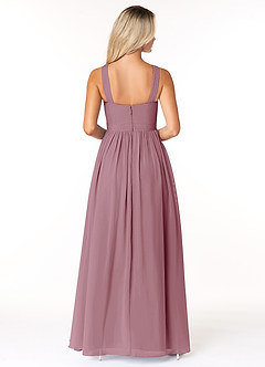Azazie Elvira Bridesmaid Dresses Vintage Mauve A-Line Pleated Chiffon Dress image2