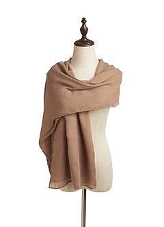 front Semi-Sheer Crinkle Shawl