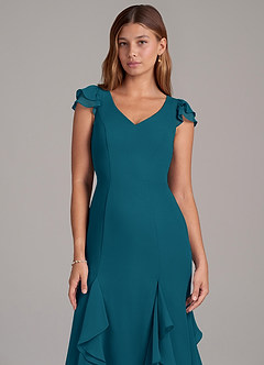 Azazie Nessa Jurken voor bruidsmeisjes Jurk van Chiffon met A-Lijn Inkt Blauw image7