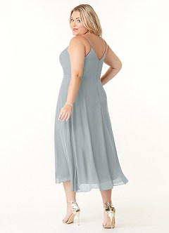 Azazie Clarissa Bridesmaid Dresses Dolphin Grey A-Line V-Neck Chiffon Dress image10