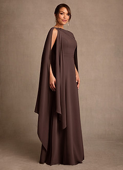 Azazie Liddie Mother of the Bride Dresses Ganache A-Line Pleated Chiffon Dress image2