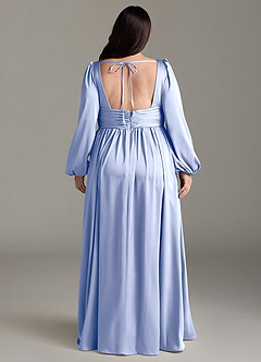 Azazie Norah Brautjungfernkleider A-Linie Stretch-Satin Kleid Eis image8