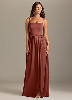 Azazie Calianna Bridesmaid Dresses Auburn A-Line Off the Shoulder Stretch Satin Convertible Dress image8