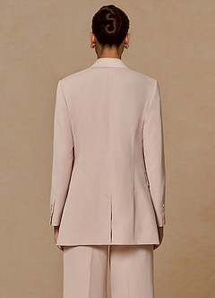 front Margaret Gelbbraun Blazer aus Baumwoll-Leinen-Mischgewebe