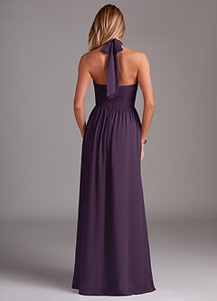 Azazie Avary Bridesmaid Dresses Plum A-Line Pleated Chiffon Dress image8