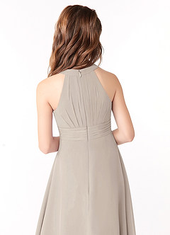 Azazie Linna Junior Frost A-Line Pleated Chiffon Dress image3