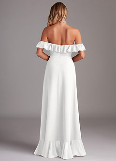 Azazie Lyra Bridesmaid Dresses White A-Line Chiffon Convertible Dress image7