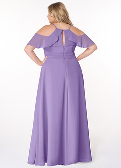 Azazie Dakota Bridesmaid Dresses Tahiti A-Line V-Neck Pleated Chiffon Dress image7