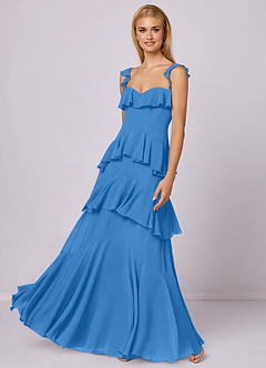 Barbie ♥ Azazie Bridesmaid Dresses Blue Jay A-Line Sweetheart Neckline Chiffon Dress image1