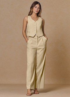 front Rowan Champagne Performance broek met verfijnde weefstructuur