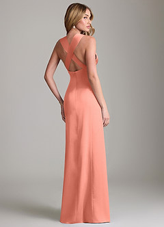 Azazie Cemion Brudtärnklänningar Klä av A-Linje i Stretch Satin Laxrosa image3