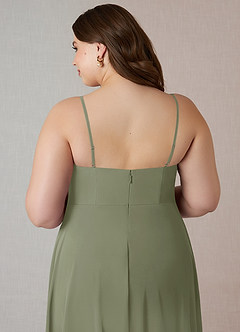 Azazie Emerald Bridesmaid Dresses Pistachio A-Line Ruffled Chiffon Dress image10