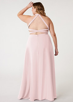 Azazie Clarice Bridesmaid Dresses Blushing Pink A-Line Halter Chiffon Dress image9