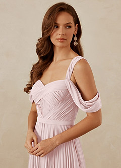 Christian Siriano Bridal for Azazie 1013 Bridesmaid Dresses Blushing Pink A-Line Off the Shoulder Chiffon Dress image2