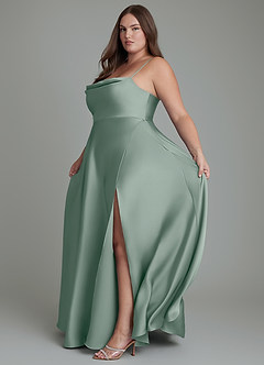 Azazie Elle Robes à essayer chez vous Robe Trapèze en Satin extensible Plissé Noir image14