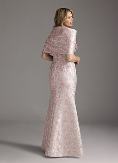 Azazie Elanor Abiti per la Madre della Sposa Abito Sirena in Jacquard 1 Plissettato Rosa Polverosa image6