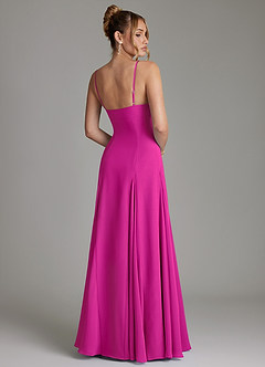 Azazie Imani Bridesmaid Dresses Fuchsia A-Line Sweetheart Neckline Chiffon Dress image2