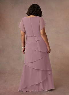 Azazie OHara Abiti per la Madre della Sposa Abito A-Line in Chiffon con Scollo a V Rosa Polverosa image14
