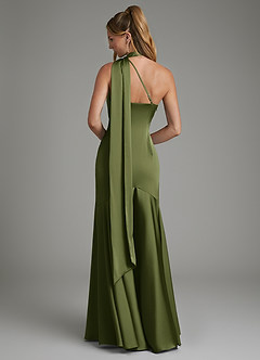 Azazie Amara Hemmaprövning av klänningar Klänning av Sjöjungfru i Stretch Satin One-shoulder Agave image2