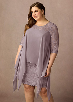 Azazie Flo Mother of the Bride Dresses Dusk A-Line Lace Chiffon Dress image6