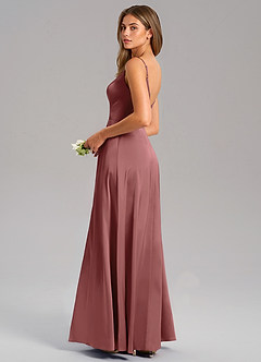 Azazie Talina Bridesmaid Dresses Amethyst A-Line Stretch Satin Dress image6