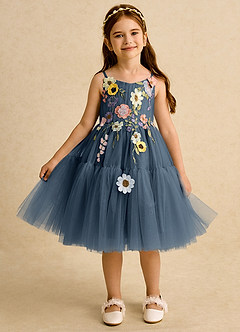Azazie Osea vestidos de niña de las flores Vestido de Neptuno de Tul de Corte Princesa con Plisado image6