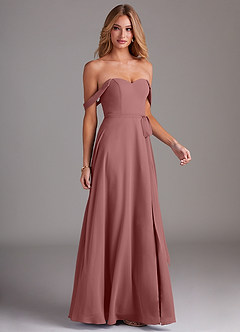Azazie Aaron Final Sale Desert Rose A-Line Off the Shoulder Chiffon Convertible Dress image6