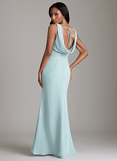 Azazie Linelle Bridesmaid Dresses Mist Mermaid Pleated Chiffon Dress image2