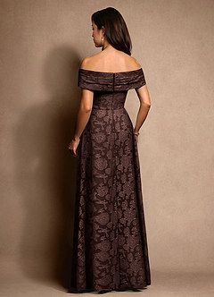 Azazie New Britain Klänningar till brudens mor Klä A-Line i Blommig Utbrändhet Plisserad Ganache image3