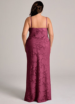 Azazie Tianna Robes de demoiselle d'honneur Robe Fourreau en Blumen-Burnout Dentelle Mûre image9