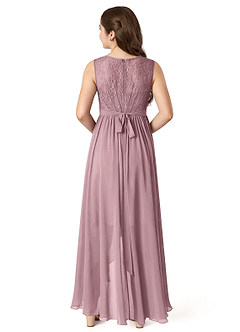 Azazie Roslin A-Line Lace Chiffon Asymmetrical Junior Bridesmaid Dress image2