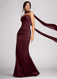 Calista Ganache Luminous Satin Maxi Dress image3