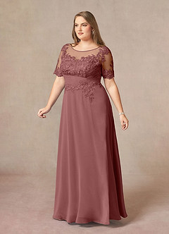 Azazie Raissa Mother of the Bride Dresses A-Line Lace Chiffon Floor-Length Dress image9