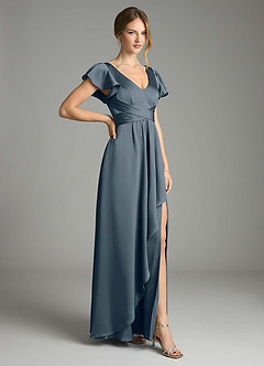 Azazie Omari Bridesmaid Dresses Twilight A-Line Stretch Satin Dress image5