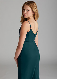 Azazie Deandra Junior Robe Fourreau en Maille Vert Pin image5