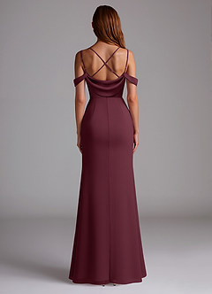 Azazie Callan Bridesmaid Dresses Cabernet Mermaid Pleated Chiffon Convertible Dress image2