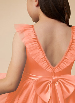 Azazie Dolly Flower Girl Dresses Sunset A-Line Bow Tulle Dress image5