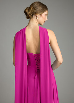 Azazie Ayla Abiti da Damigella Abito A-Line in Chiffon Scollo a Cuore Fucsia image11