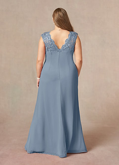 Azazie Gladys Mother of the Bride Dresses Twilight A-Line Queen Anne Lace Chiffon Dress image8