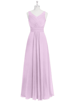 Azazie Pierrette Bridesmaid Dresses Frosted Lilac A-Line Pleated Chiffon Dress image7