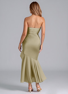 Azazie Danie Bridesmaid Dresses Moss Green Sheath Strapless Chiffon Dress image6