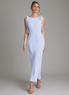 Azazie Luddie Bridesmaid Dresses Lavender Mermaid Bow Chiffon Dress image4