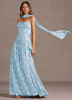 Gabriela Powder Blue Maxi Dress | Azazie